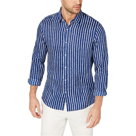 michael kors men.s dress shirts strkiped|Michael Kors men's linen shirt.